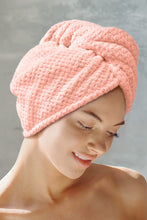 Load image into Gallery viewer, Pink Super-Absorbent Quick Drying Microfiber Hair Towel