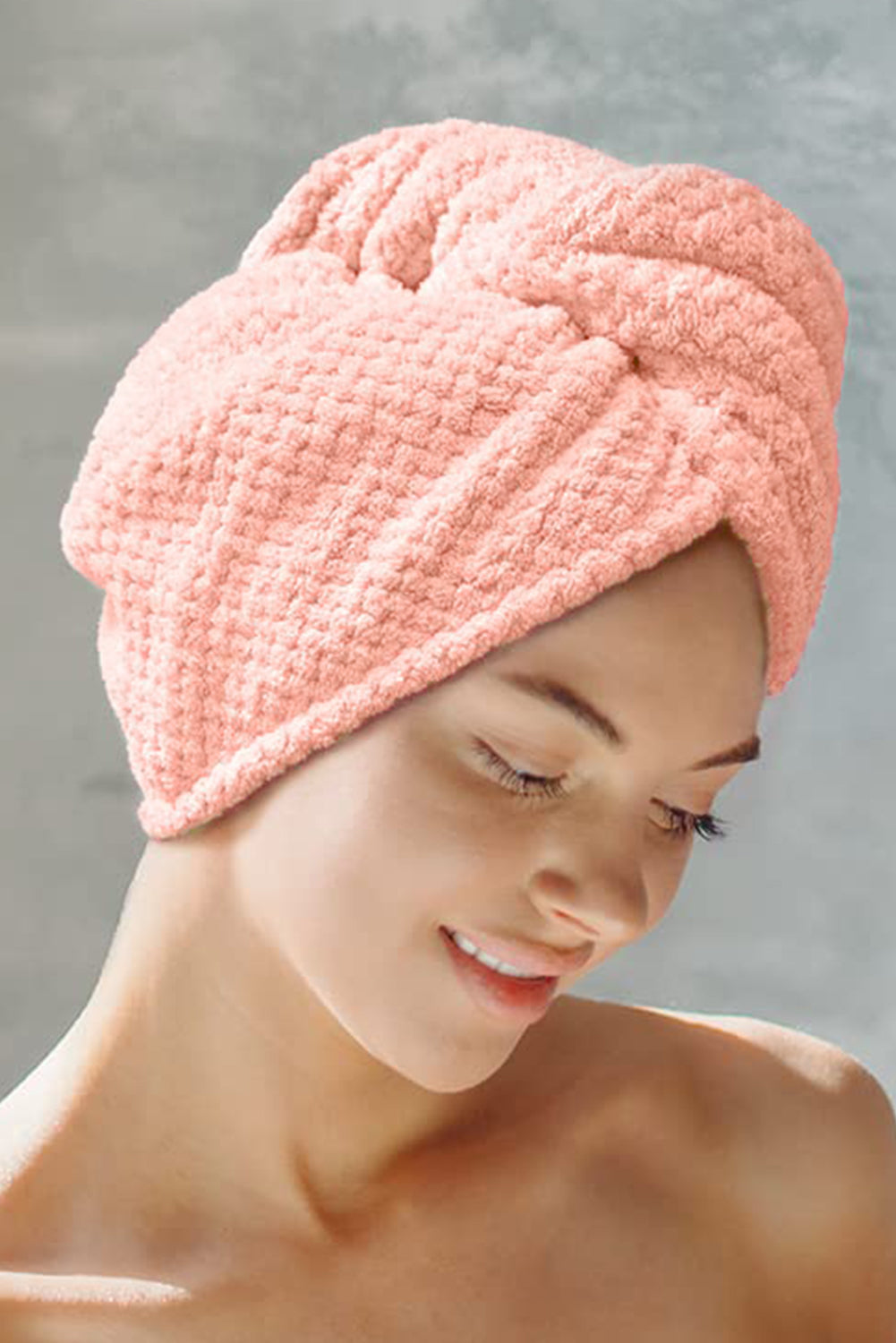 Pink Super-Absorbent Quick Drying Microfiber Hair Towel