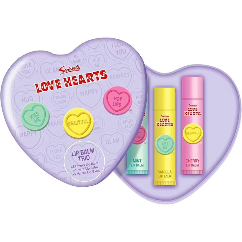 Set of 3 Love Heart Lip Balm Set