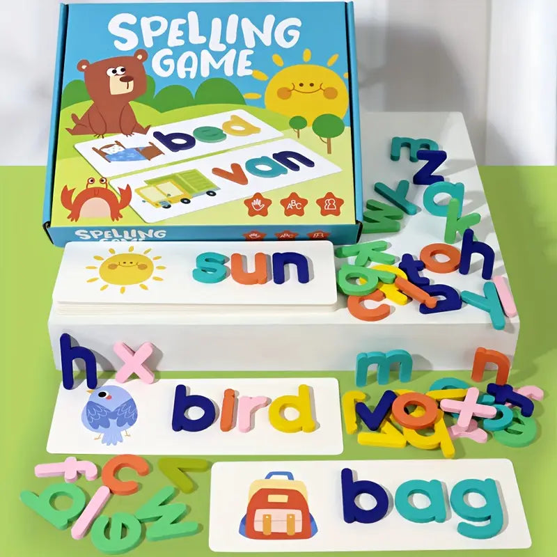 Wooden Alphabet Puzzle & Spelling Game Set
