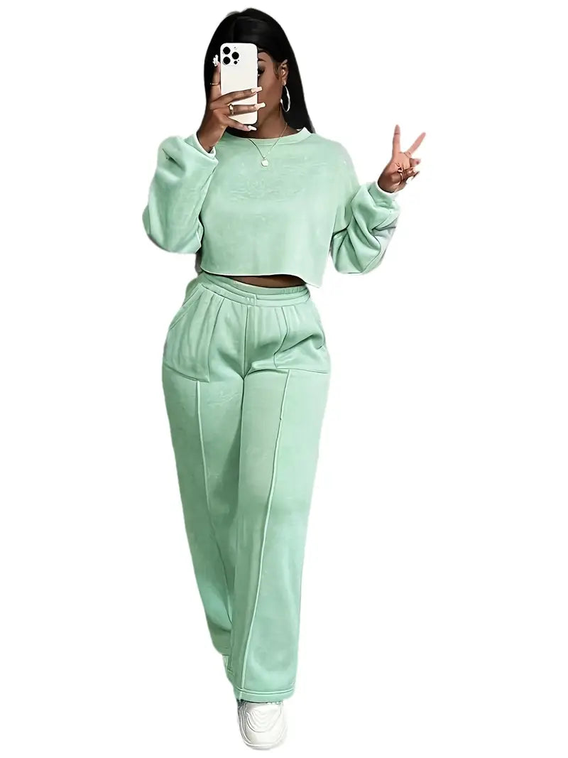 Trendy Oversized Teen Hoodie & Casual Pants Set