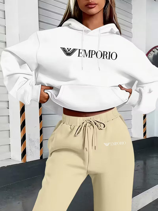 Women'S Plus Size Hooded Sweatshirt Set