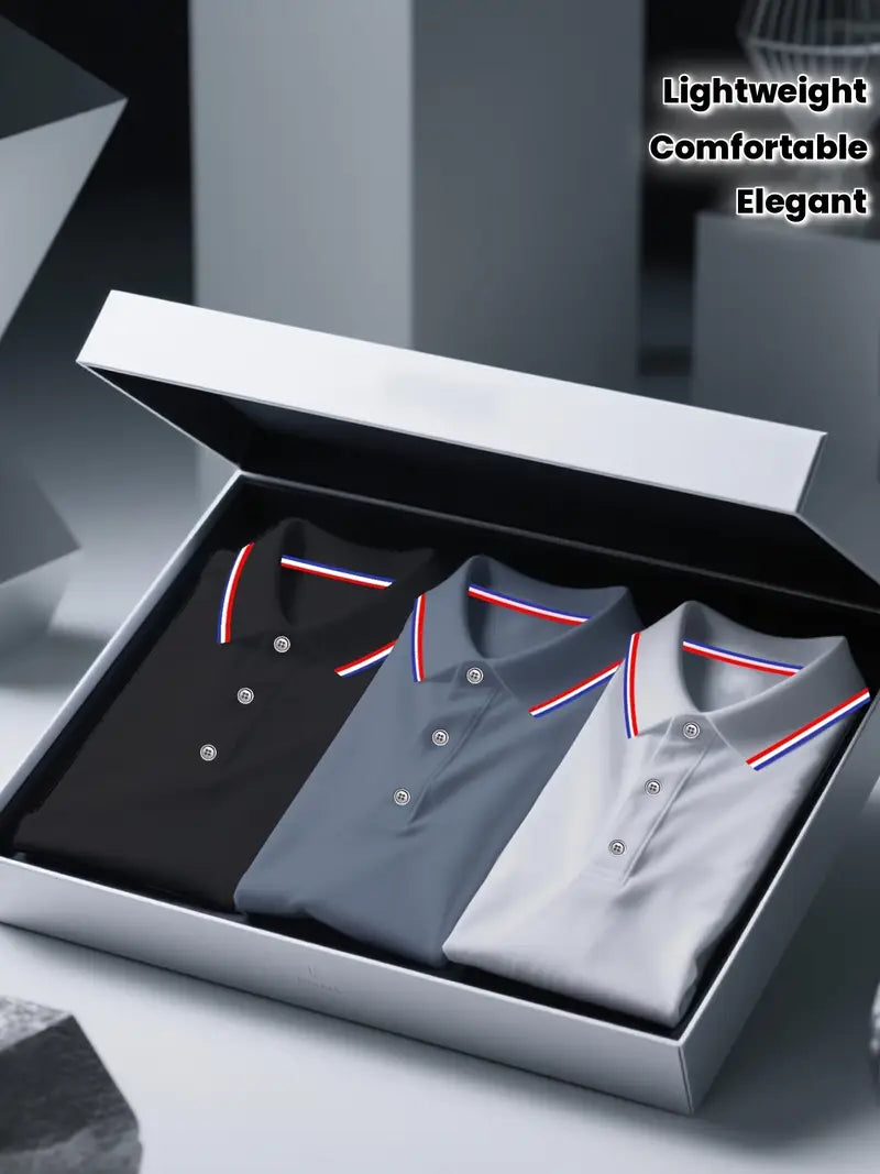 Three-Piece Men's Short Sleeve POLO Shirts