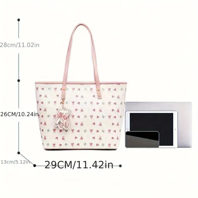 Pink Bear Laptop Tote Bag