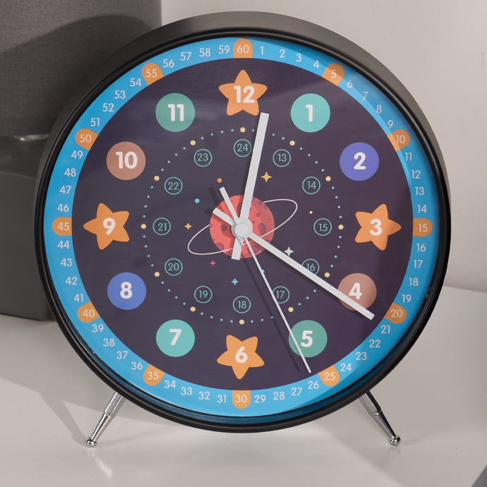 Kids Space Orbit Bedside Clock - Navy Blue