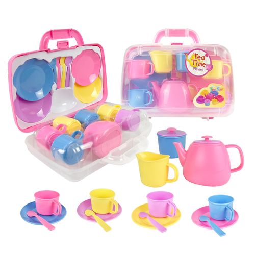 15 Piece Colourful Plastic Tea Party Set