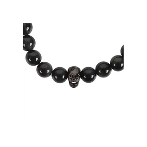 Black Obsidian Skull Bracelet
