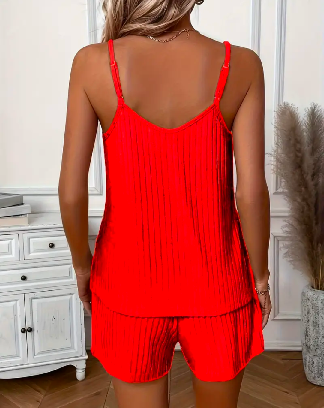 Tangerine Ribbed 2pc Lounge Pj Set
