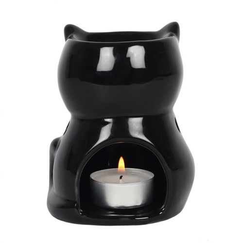 Black Cat Oil Burner & Midnight Moon Soy Wax Snap Disc