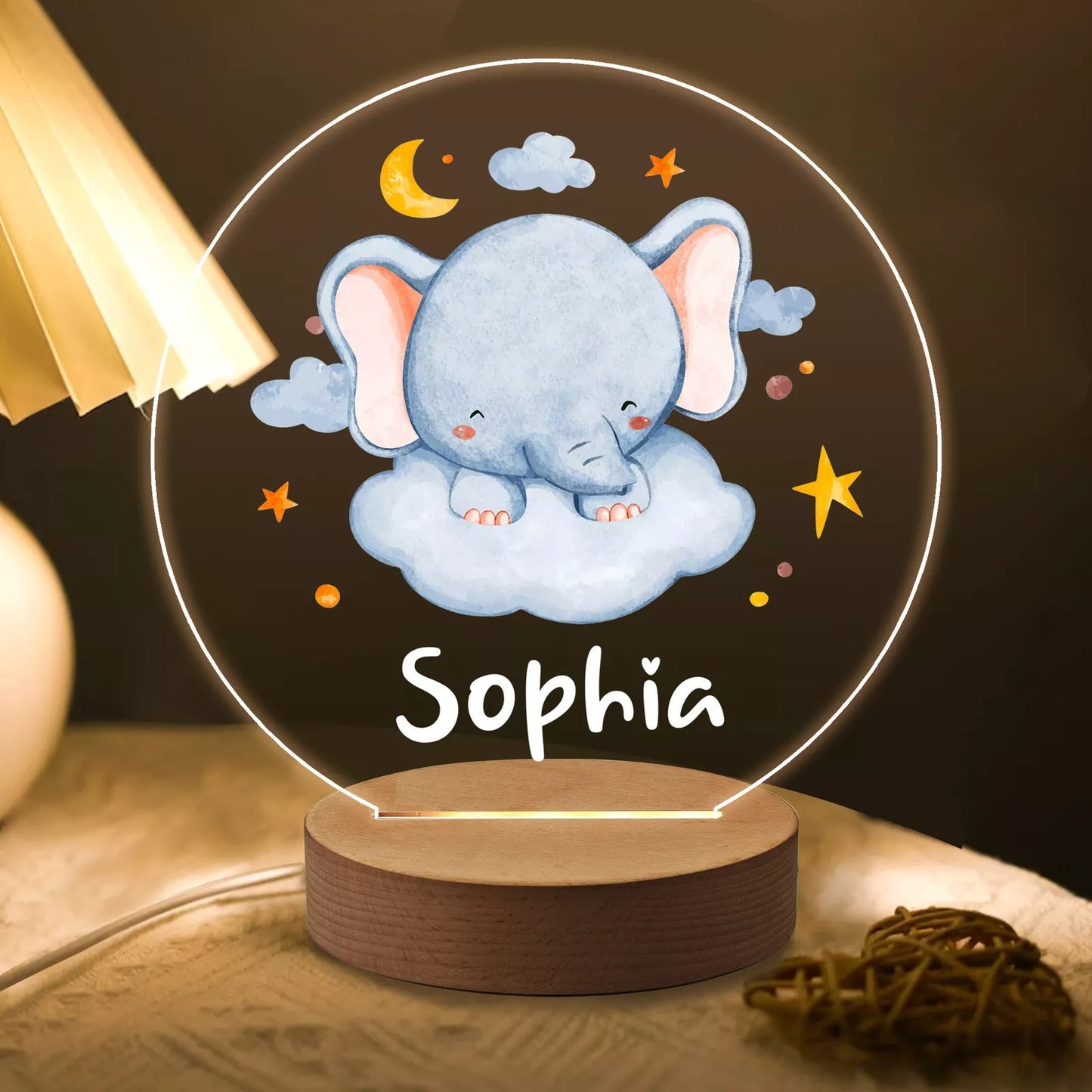 Personalised Kid's LED Night Light Table Lamp