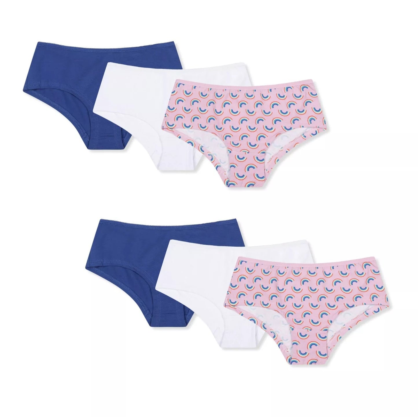 6 Pack Girls Cotton Crop Bra Tops /Matching Briefs 6 Pack