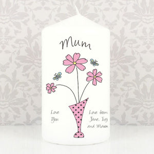 Flower In A Vase Pillar Candle
