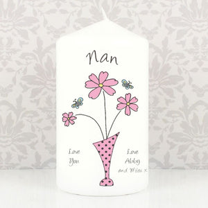 Flower In A Vase Pillar Candle