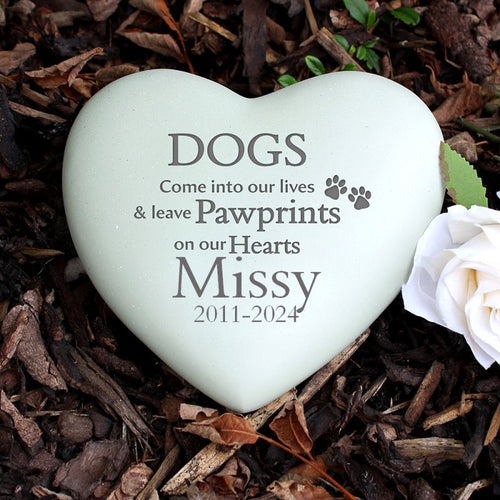 Personalised Dog / Cat Pawprints Heart Memorial