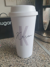 Load image into Gallery viewer, Personalised Initial &amp; Name Double Walled Travel Mug