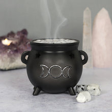 Load image into Gallery viewer, Triple Moon Cauldron Incense Cone Holder