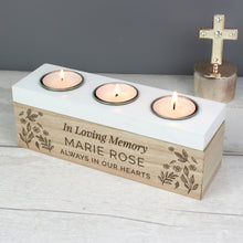 Load image into Gallery viewer, Personalised Floral Triple Tea Light Box