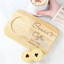 Load image into Gallery viewer, Personalised Free Text Wooden Coaster Tray