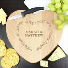 Load image into Gallery viewer, Personalised Good Times Heart Chopping Board