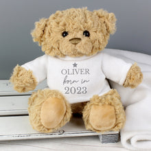 Load image into Gallery viewer, Personalised Born In Teddy Bear