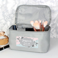 Load image into Gallery viewer, Personalised Floral Grey Vanity bag