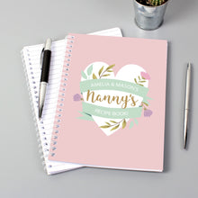 Load image into Gallery viewer, Personalised Floral Heart A5 Notebook