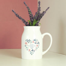 Load image into Gallery viewer, Personalised Floral Heart Flower Jug