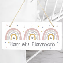 Load image into Gallery viewer, Personalised Rainbow Wooden Sign