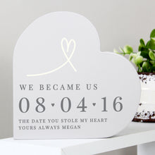 Load image into Gallery viewer, Personalised Free Text Free Standing Heart Ornament