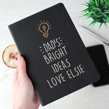 Load image into Gallery viewer, Personalised Light Bulb Black Hardback Notebook
