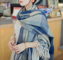 Load image into Gallery viewer, Ladies Winter Warm Scarf Knitted Shawl Wrap Long Soft Scarves Extra Thick Check