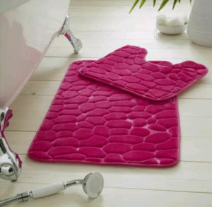 Anti Slip Bath Mat Set Soft Thick Bathroom Rug Water Absorbent Shower Mat