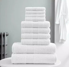 Load image into Gallery viewer, 10 Pc Towel Bale Set 100% Combed Cotton