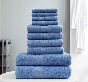 10 Pc Towel Bale Set 100% Combed Cotton
