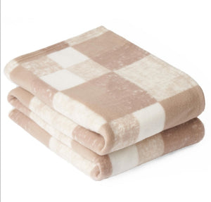 Tartan Check Winter Fleece Throw Over Bed Warm Soft Blanket