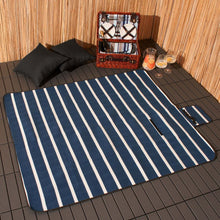 Load image into Gallery viewer, Foldable Picnic Blanket, Navy And White Stripe - 130 x 150

Cm