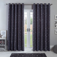 Load image into Gallery viewer, Stars Blackout Eyelet Curtains