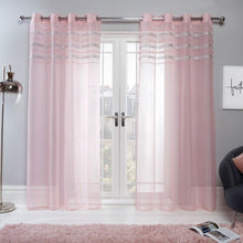 Load image into Gallery viewer, Latina Diamante Eyelet Voile Net Curtains