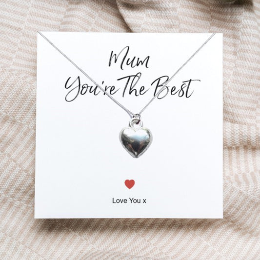 Mum You're The Best Heart Necklace & Gift Card