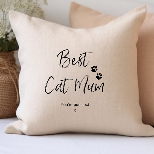 Personalised Best Cat Mum Cushion