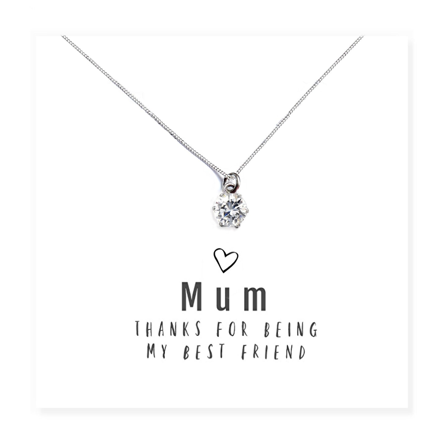 Mum Thanks For Being My Best Friend - Necklace & Gift Card