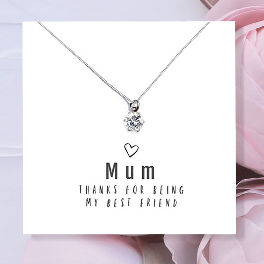 Mum Thanks For Being My Best Friend - Necklace & Gift Card