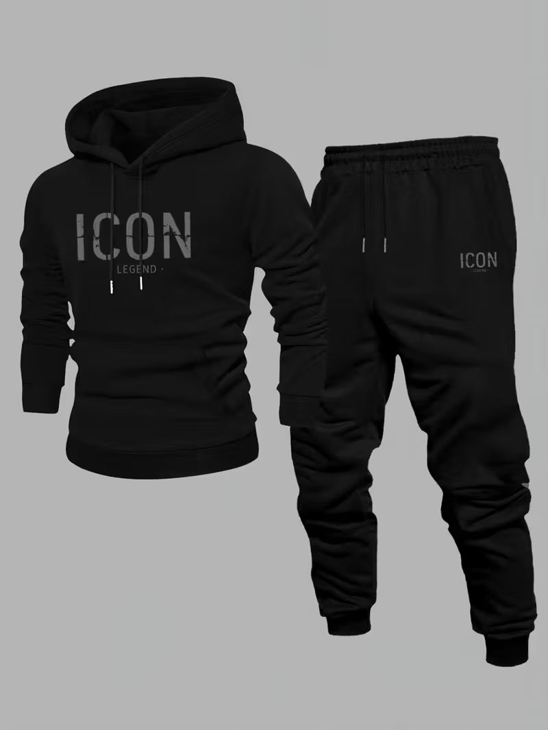 Inspirational Pattern Men's Hoodie and Sweatpants Set