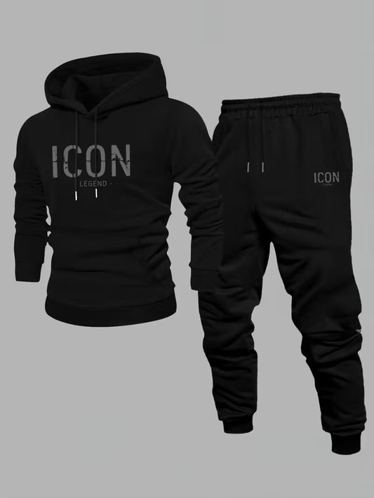 Inspirational Pattern Men's Hoodie and Sweatpants Set
