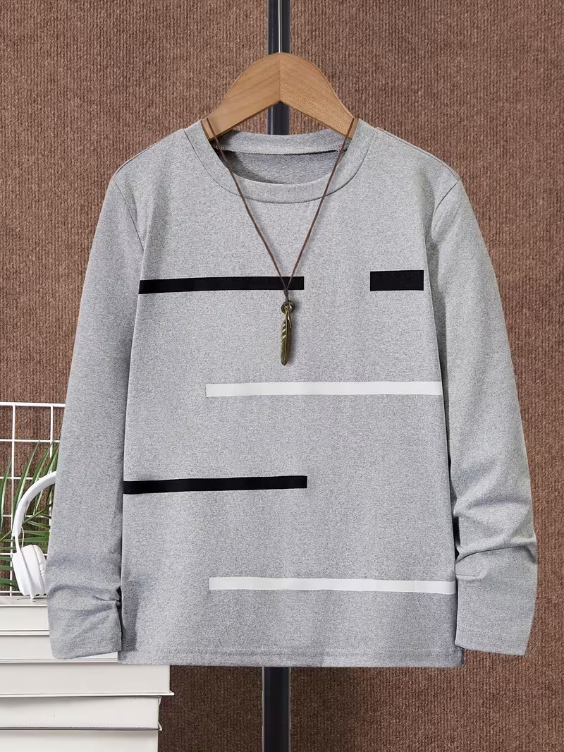 Long-Sleeve Basic Round-Neck T Shirts