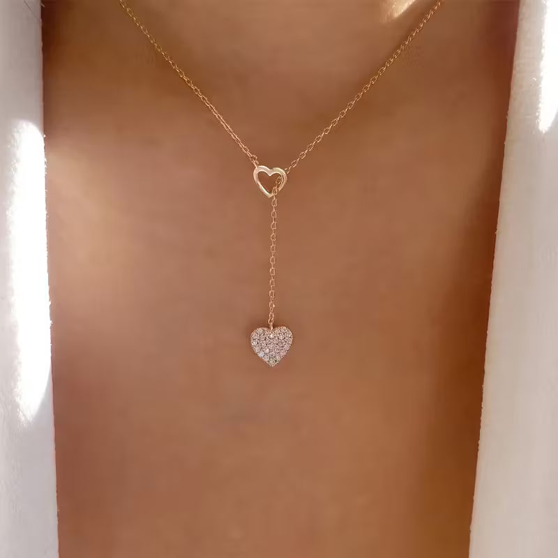 Elegant Rhinestone Heart Pendant