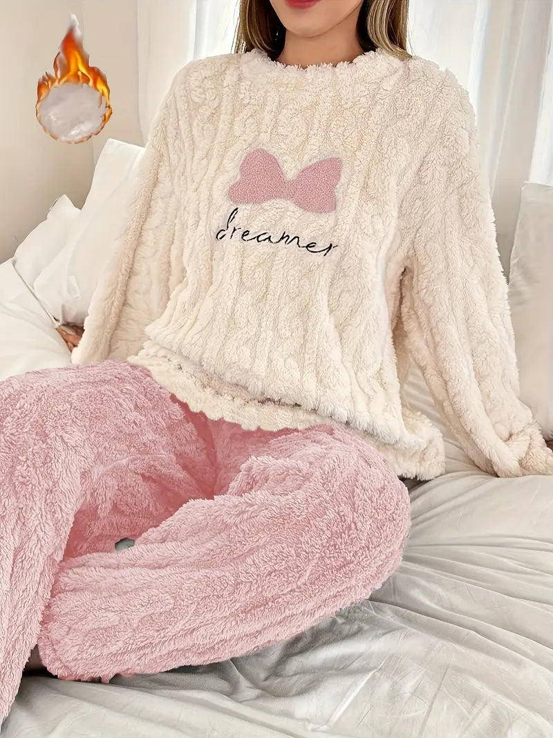Winter Women's Warm Fleece Pajama Set