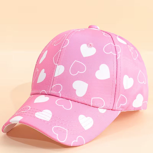 Girls' Heart Pattern Baseball Cap