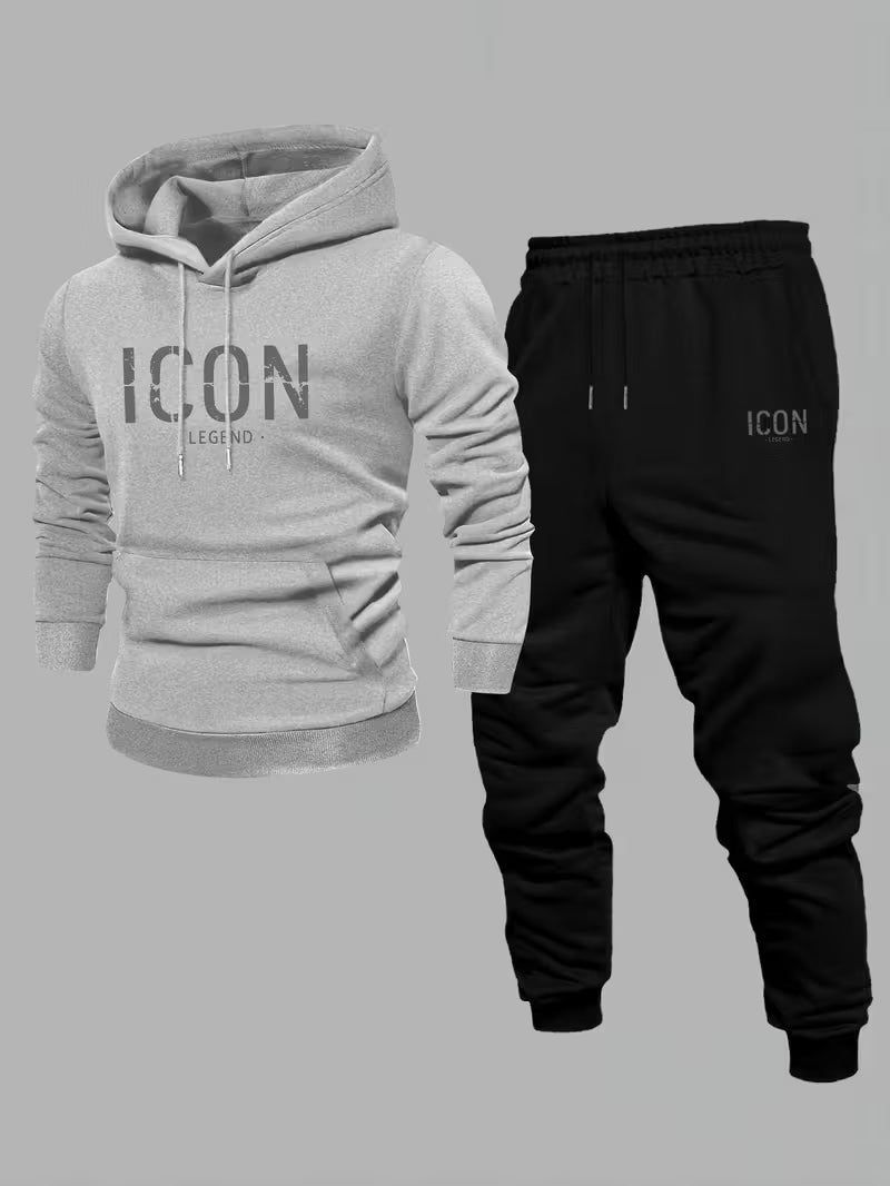 Inspirational Pattern Men's Hoodie and Sweatpants Set