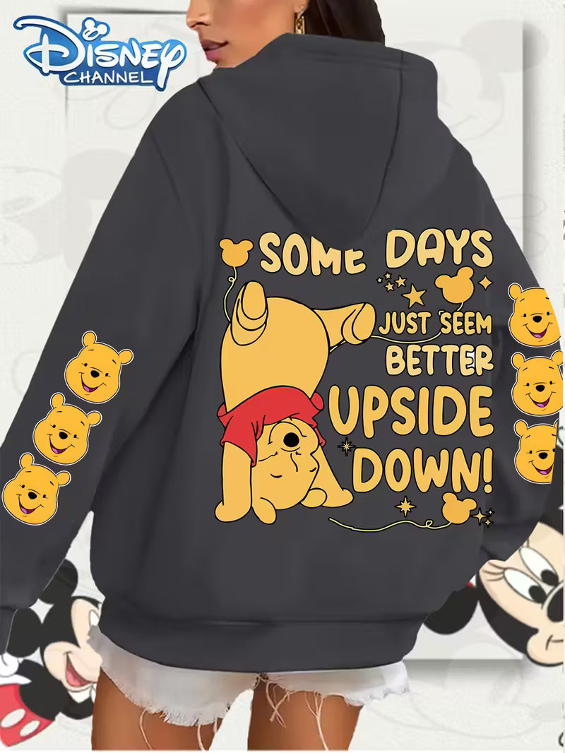 Winnie the Pooh SOME DAYS JUST SEEM BETTER UPSIDE Printed Pattern Hoodie